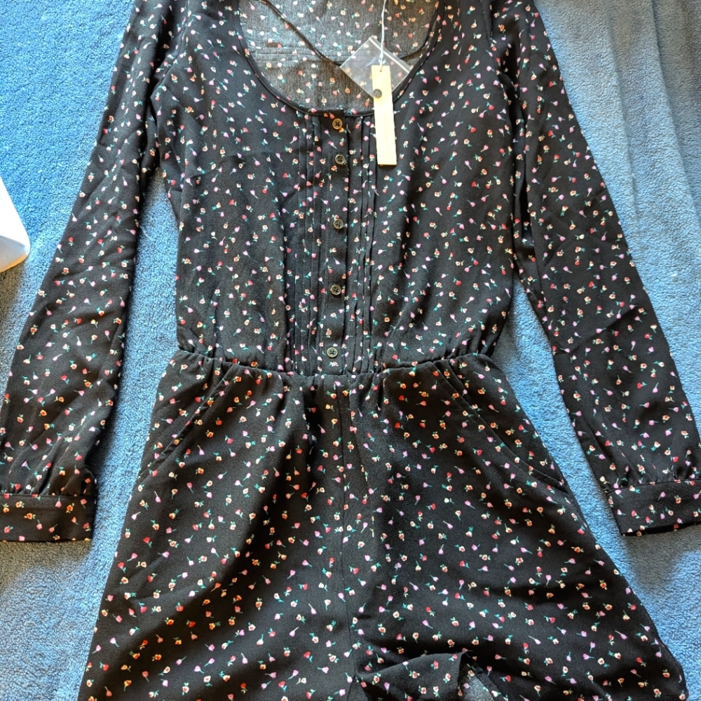 LC Lauren Conrad Black Floral Top